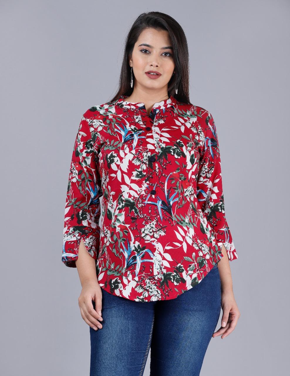 Women's Floral 3/4 Sleeve Top