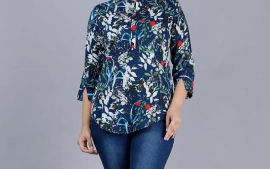 Women's Floral 3/4 Sleeve Top