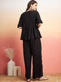 Women's Black Co-Ord Set / Two-Piece Sets