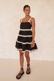 Beautiful Black Ric Rac Mini Dress