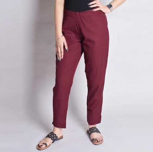 Red Women's Cotton Pants